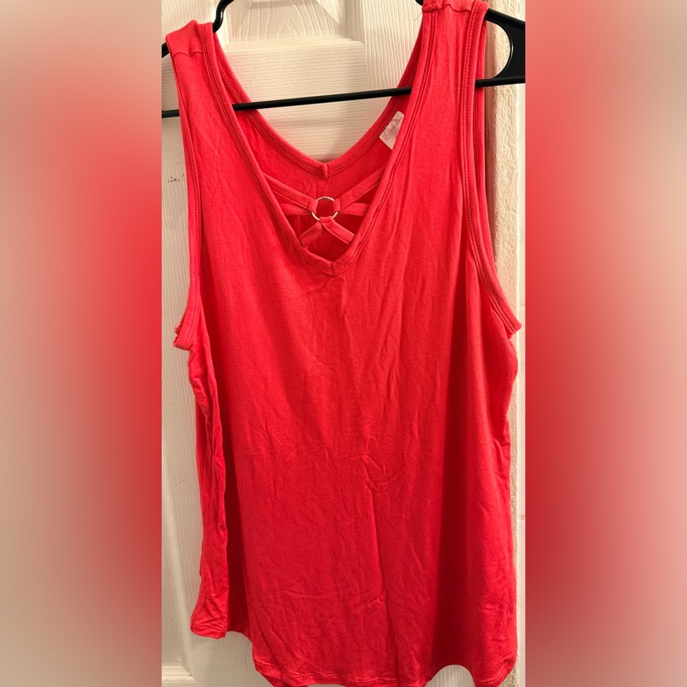 Women’s No Boundaries Pink Tank Top with Ring Detail size XL